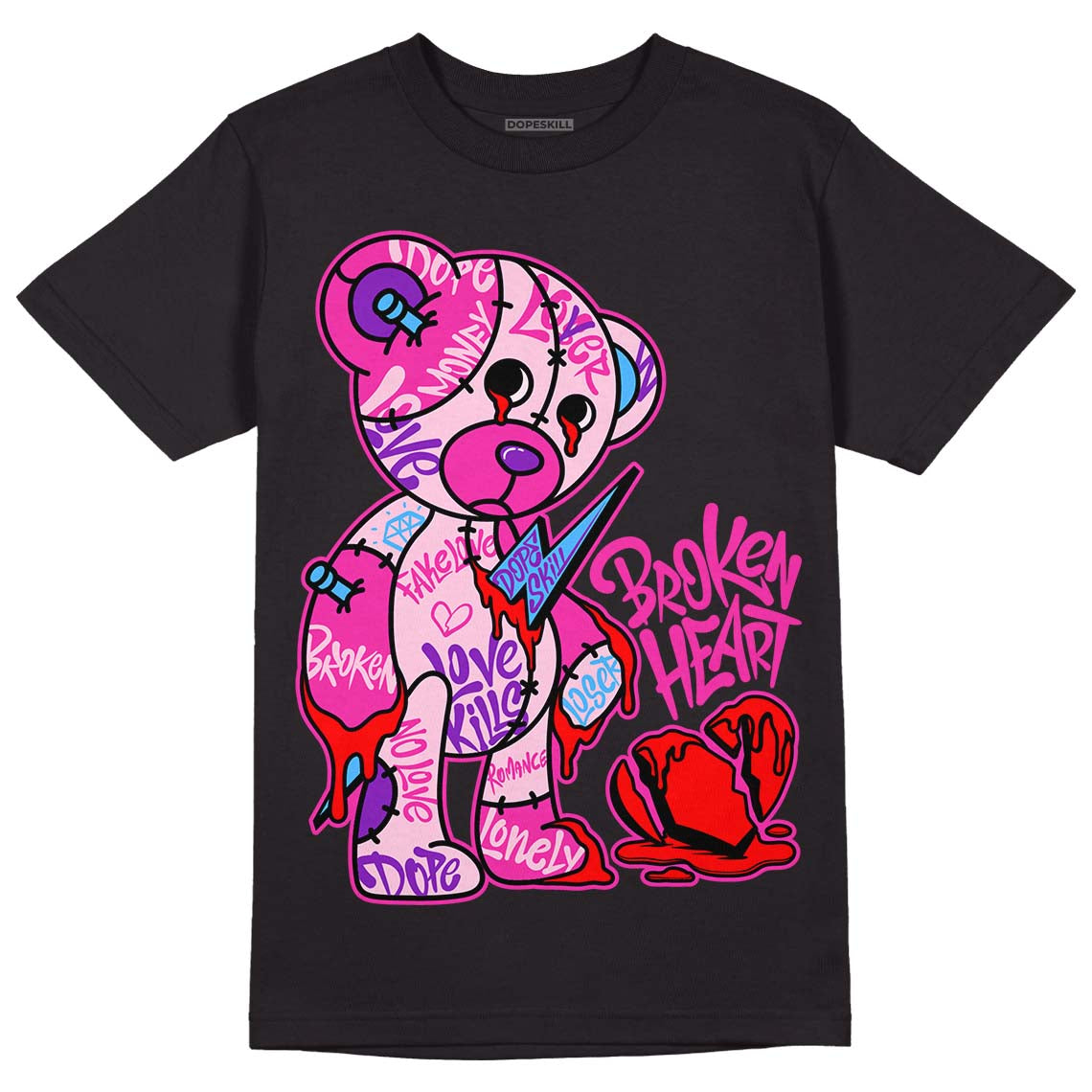 Triple Pink Dunk Low superstreetwear T-Shirt Broken Heart Graphic