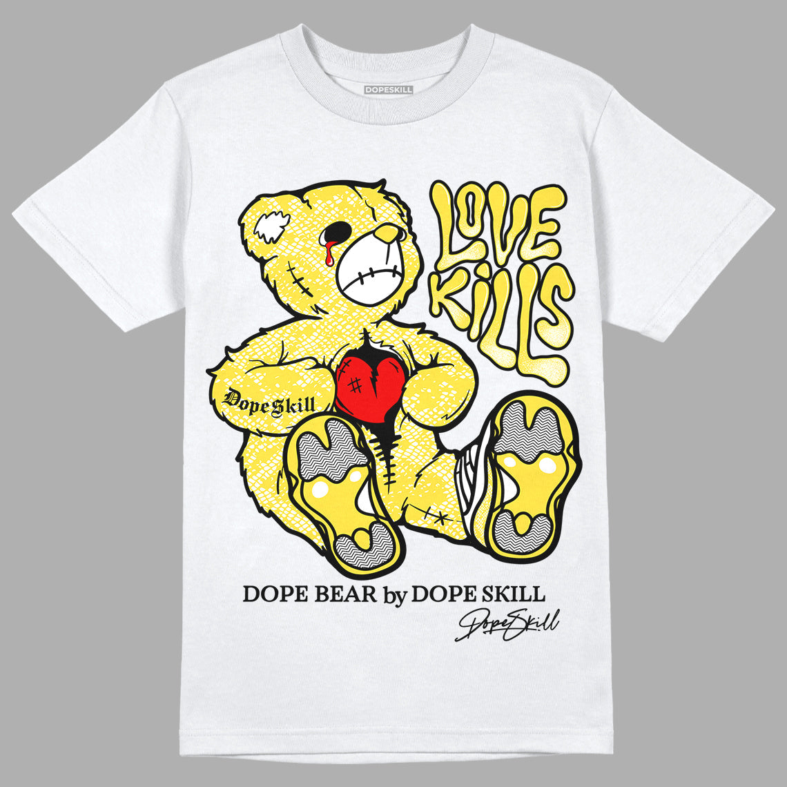 Yellow Snakeskin 11s superstreetwear T-Shirt Love Kills Graphic