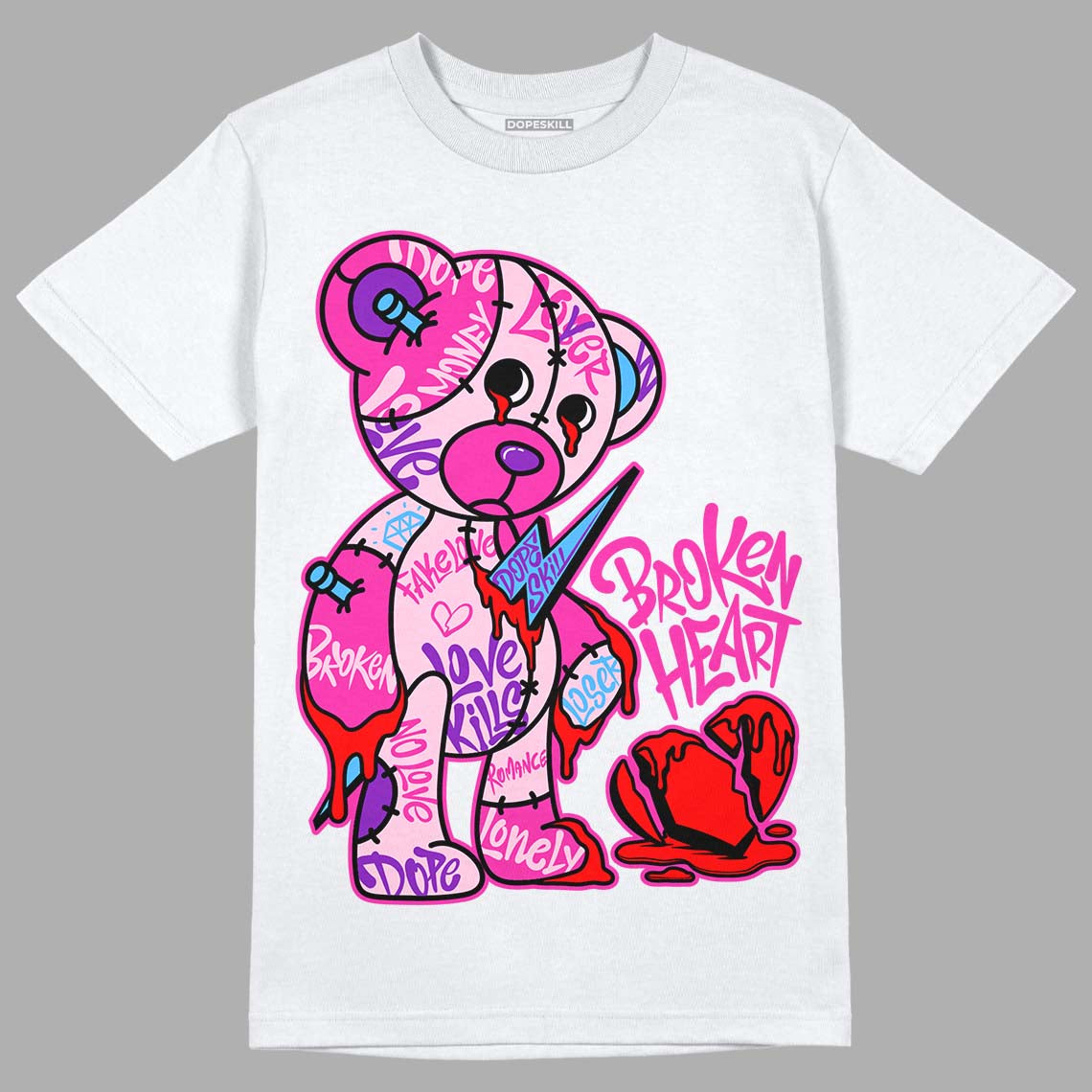 Triple Pink Dunk Low superstreetwear T-Shirt Broken Heart Graphic