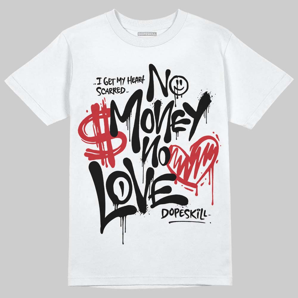 Black Metallic Reimagined 5s superstreetwear T-Shirt No Money No Love Typo Graphic