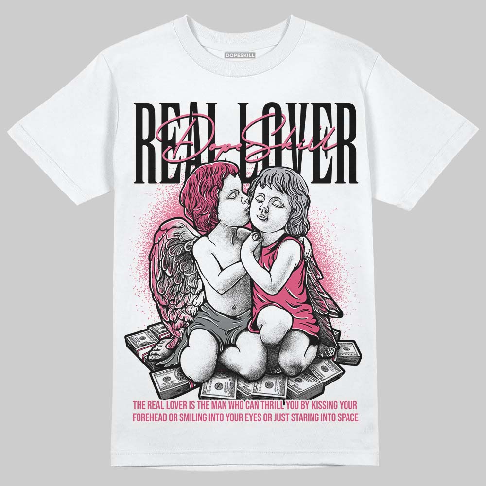 White Fluo Pink superstreetwear T-Shirt Real Lover Graphic