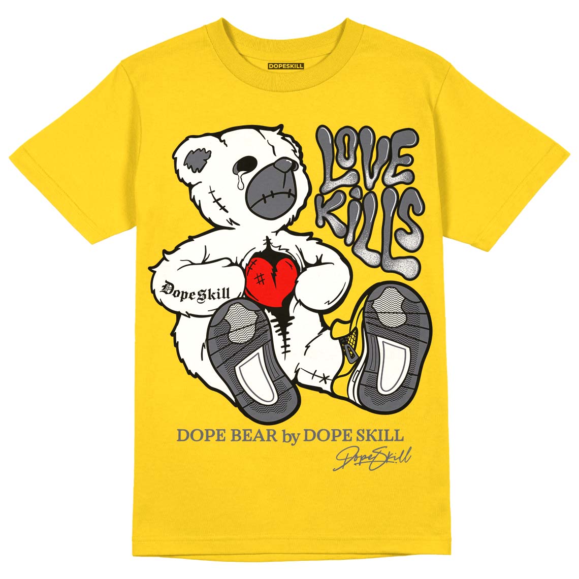 Lightning 4s superstreetwear Tour Yellow T-shirt Love Kills Graphic