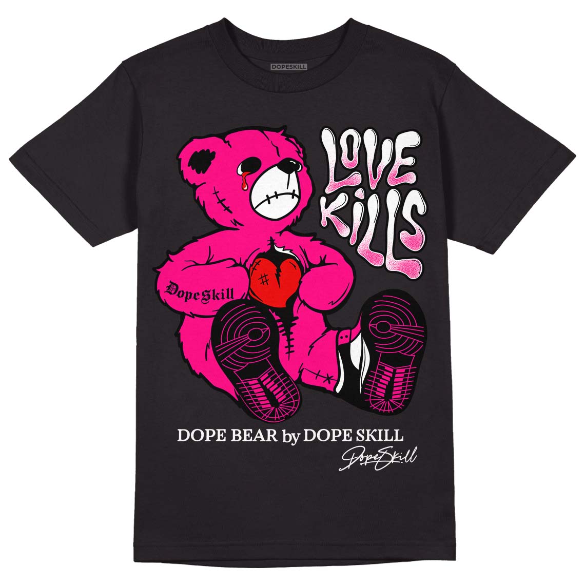 Fierce Pink 1s superstreetwear T-Shirt Love Kills Graphic