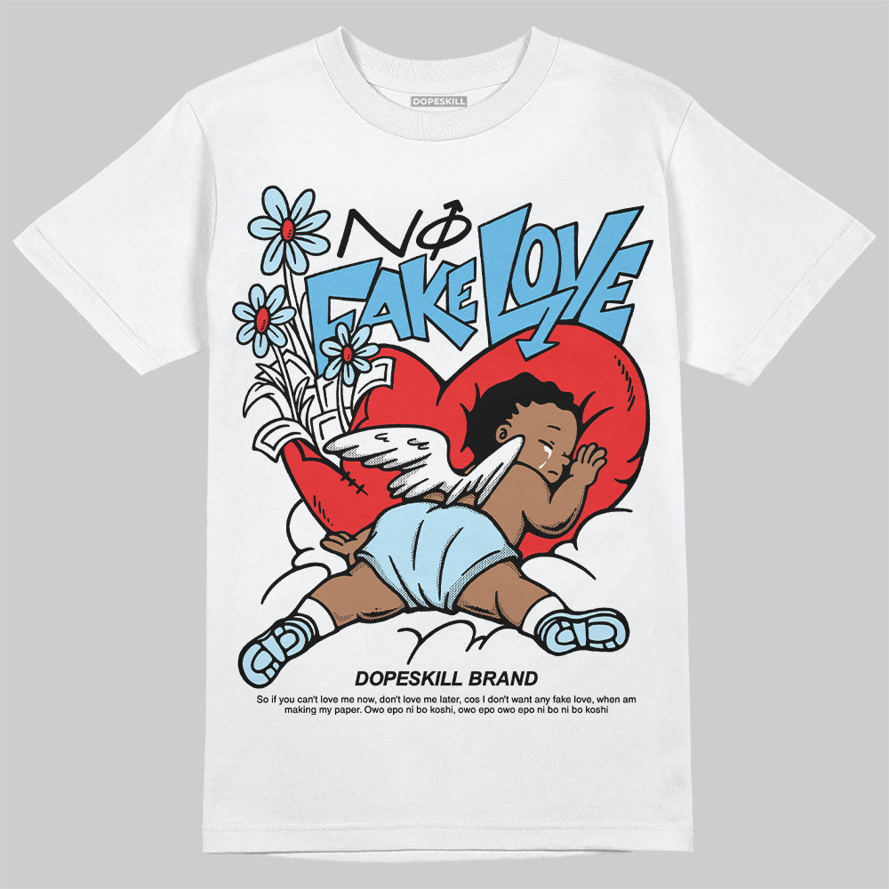 Legend Blue 11s superstreetwear T-Shirt No Fake Love Graphic