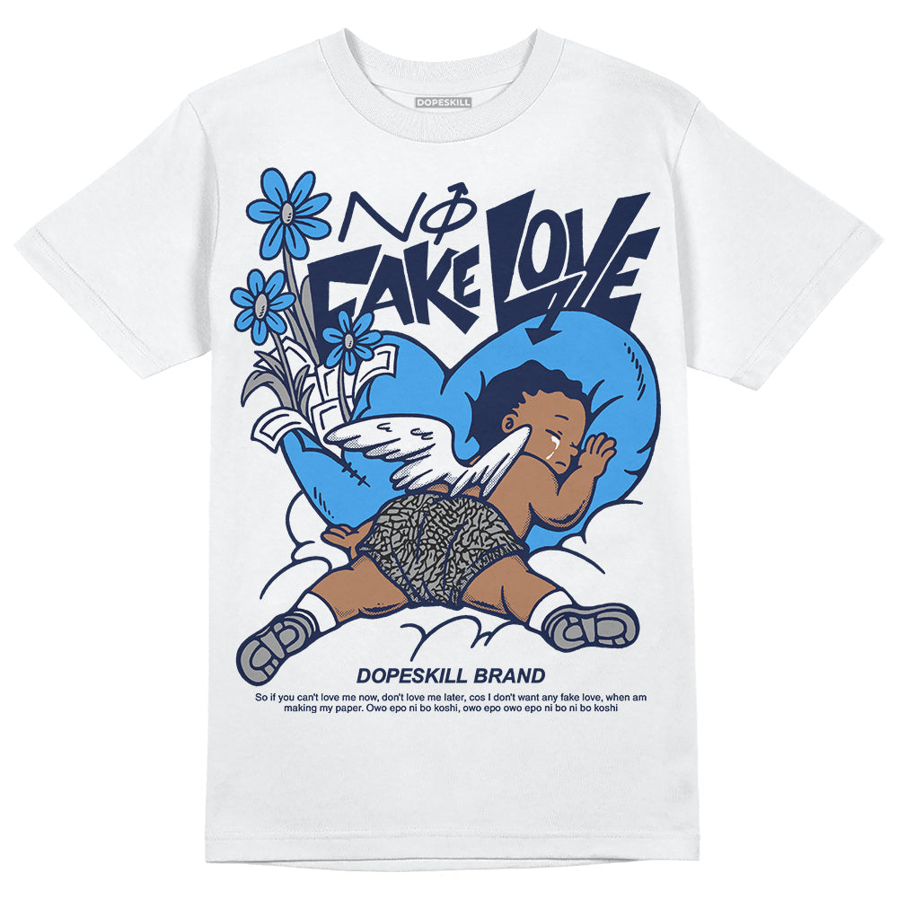 Midnight Navy 3s superstreetwear T-Shirt No Fake Love Graphic