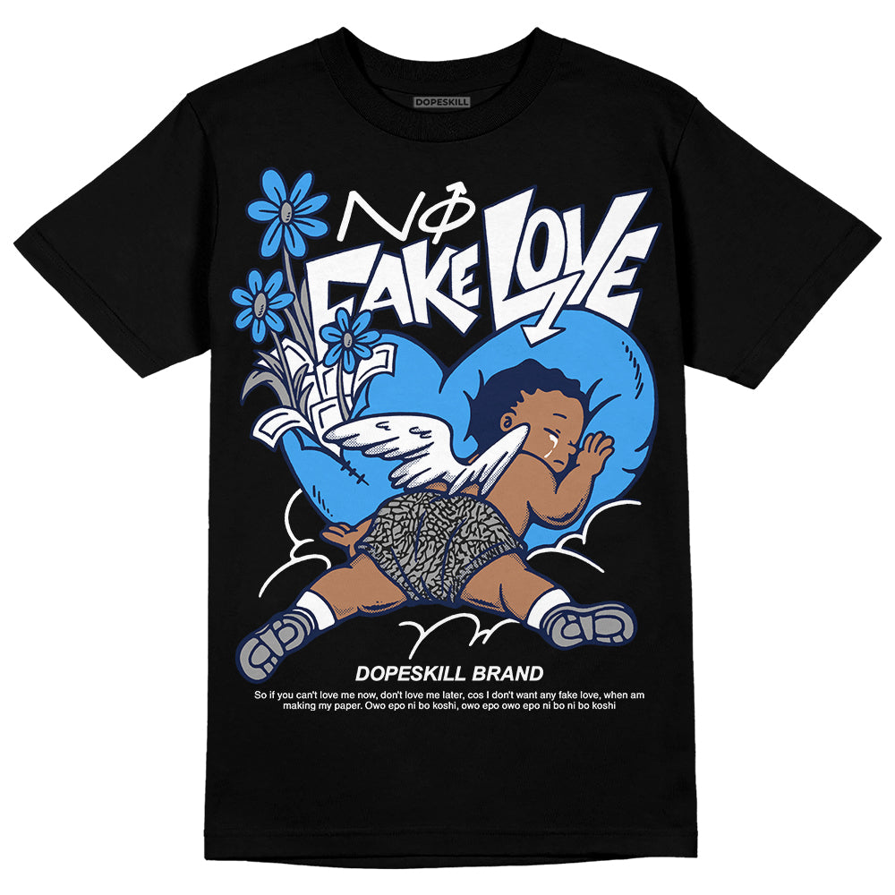 Midnight Navy 3s superstreetwear T-Shirt No Fake Love Graphic