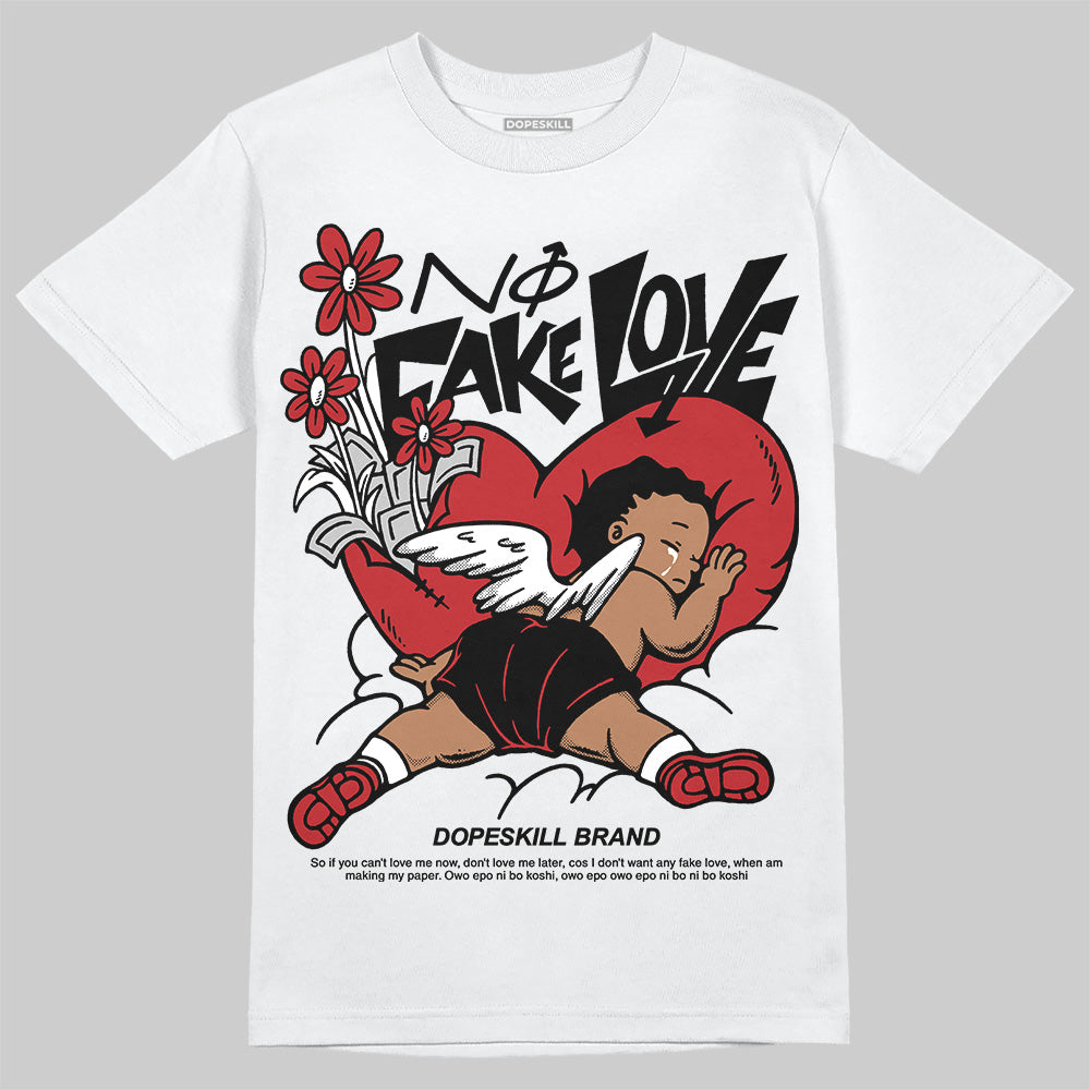 Flu Game 12s superstreetwear T-Shirt No Fake Love Graphic
