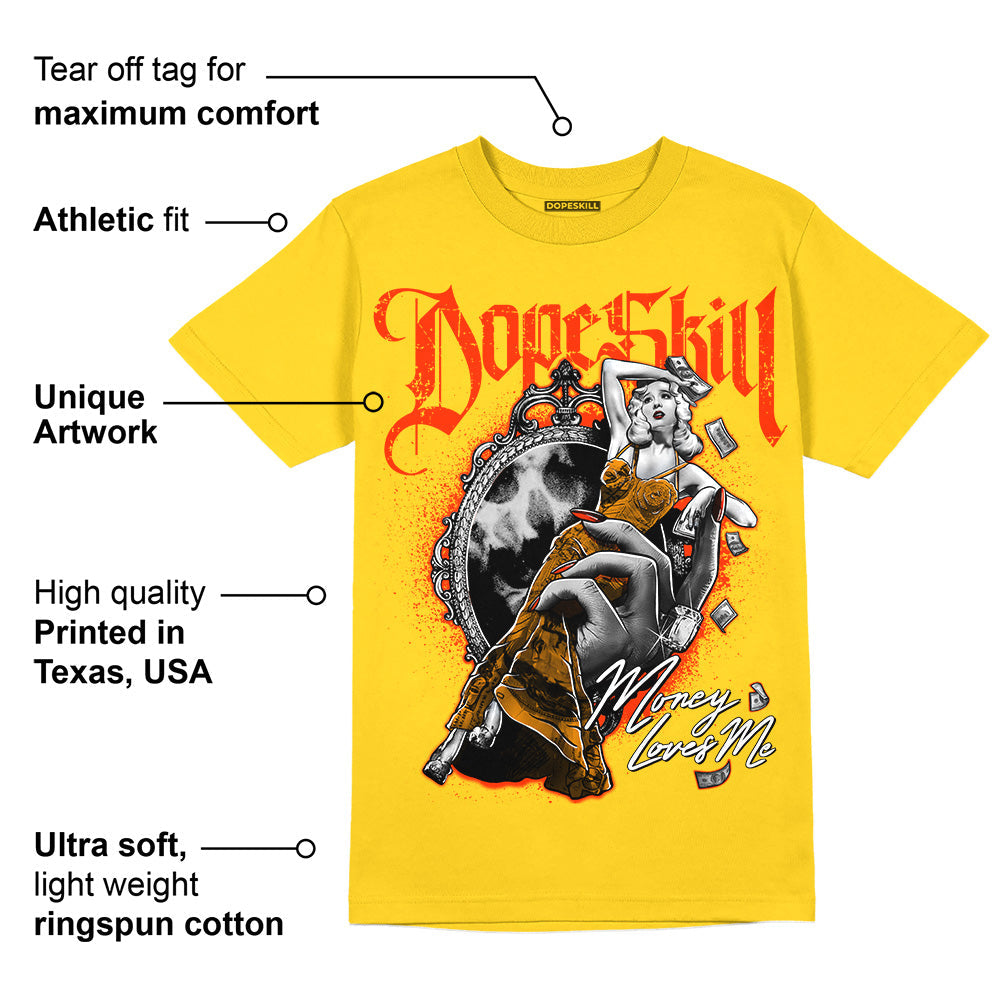 Yellow Ochre 6s superstreetwear Yellow T-shirt Money Loves Me Graphic