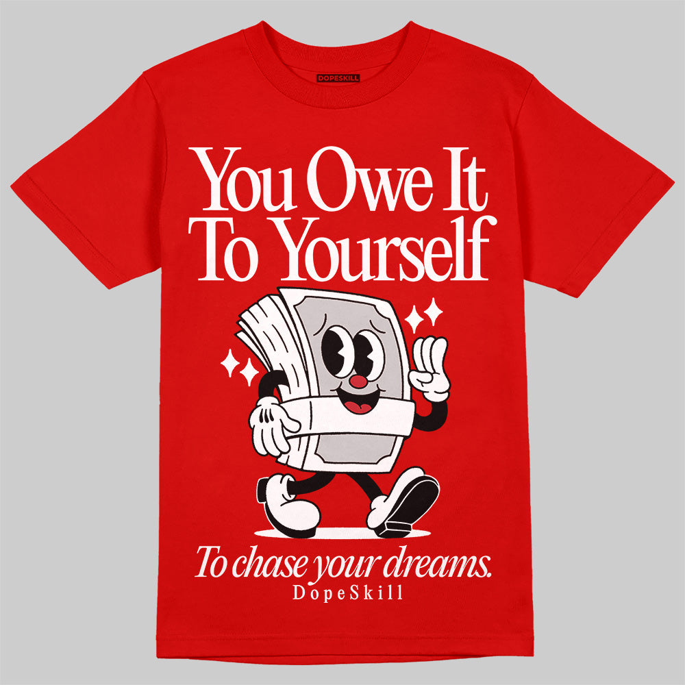 Bred Velvet 11s superstreetwear Red T-shirt Owe It To Yourself Graphic