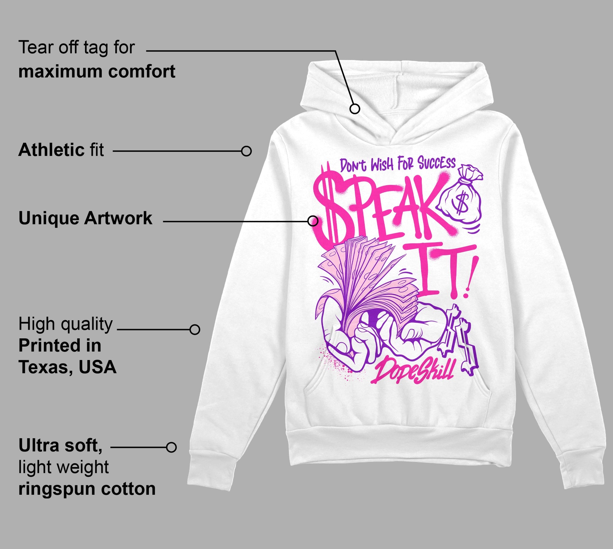 Triple Pink Dunk superstreetwear Hoodie Sweatshirt Speak It Graphic