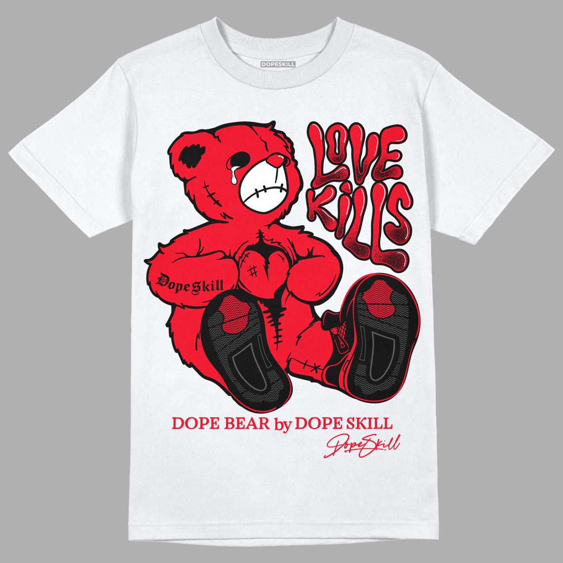 Red Thunder 4s superstreetwear T-Shirt Love Kills Graphic