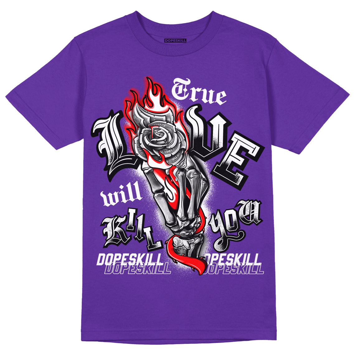 PURPLE Collection superstreetwear Purple T-shirt True Love Will Kill You Graphic