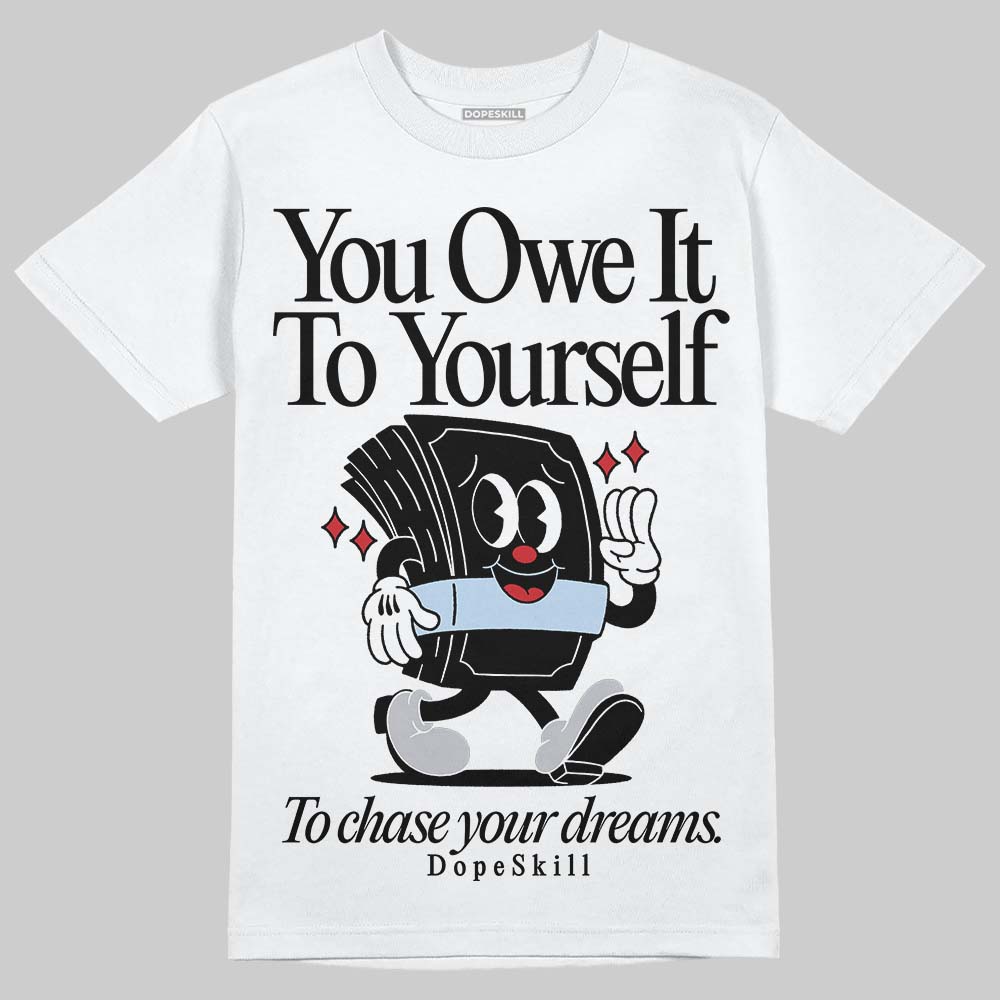 Black Metallic Reimagined 5s superstreetwear T-Shirt Owe It To Yourself Graphic