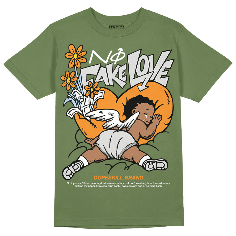 Olive 5s superstreetwear Olive T-shirt No Fake Love Graphic