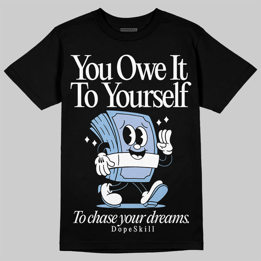 Women's Runner Sneaker Light Blue superstreetwear T-Shirt Owe It To Yourself Graphic