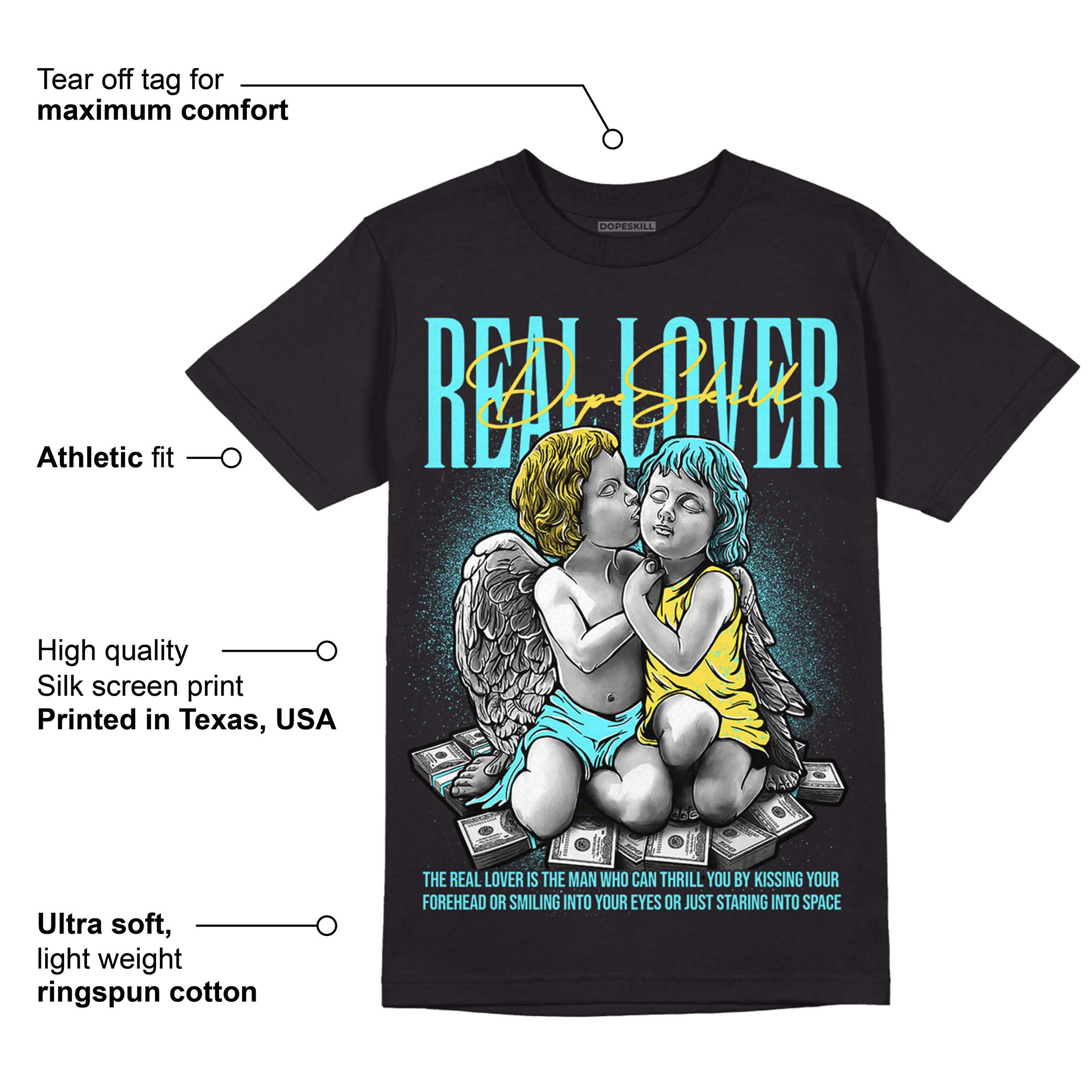 Aqua 5s superstreetwear T-Shirt Real Lover Graphic
