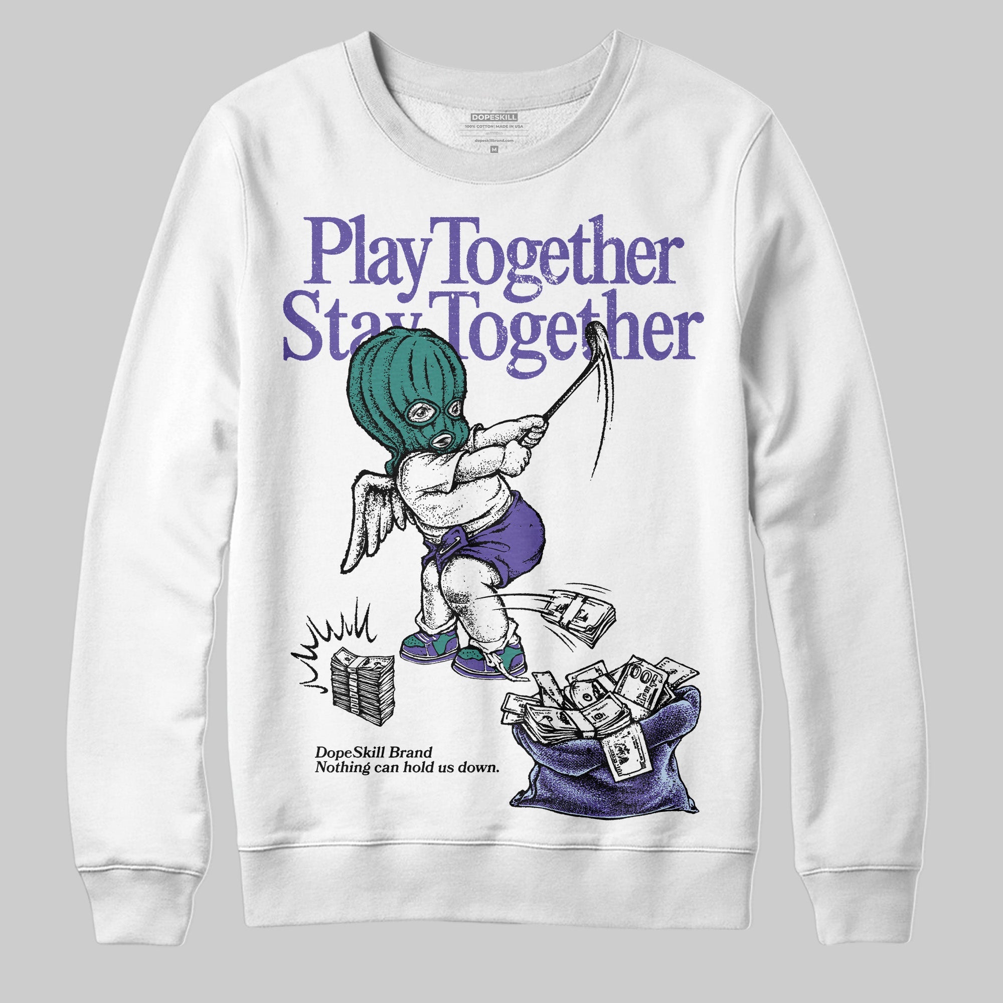 Grape 5s superstreetwear Sweatshirt Play together,Stay together Graphic