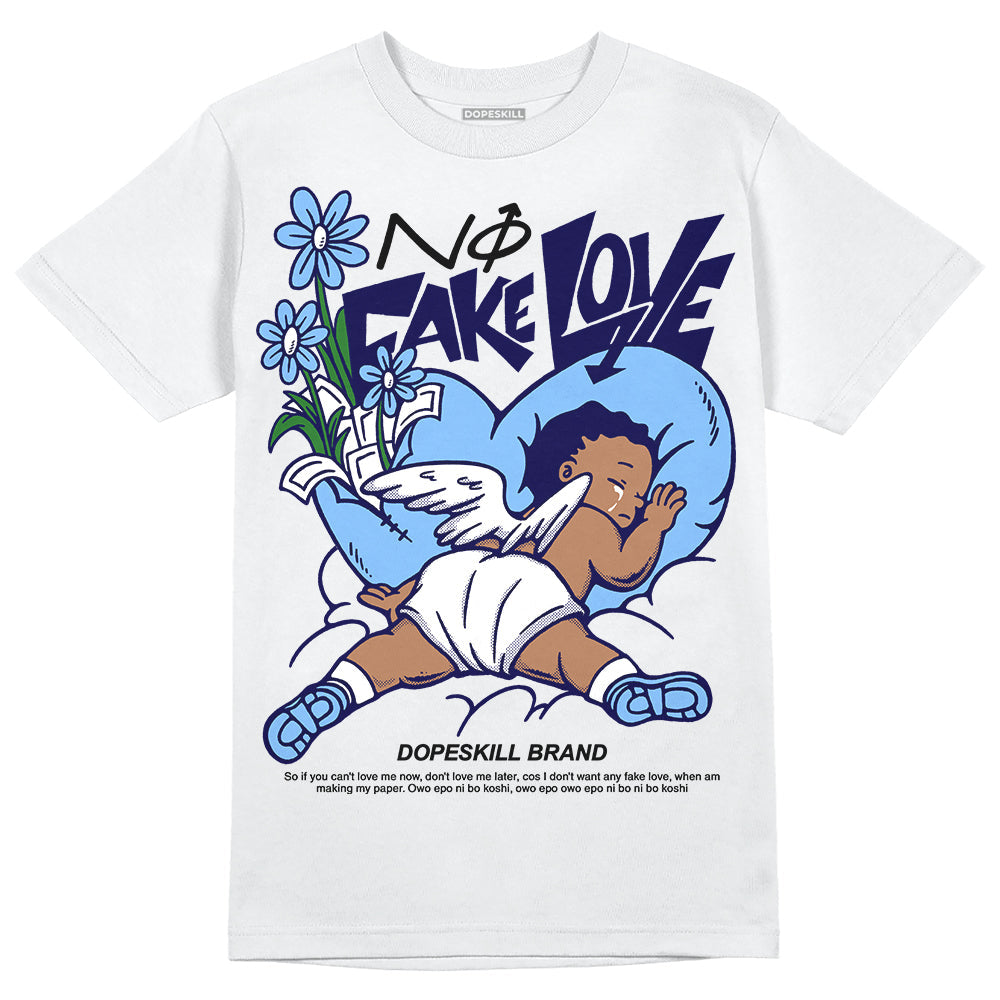 Powder Blue 9s superstreetwear T-Shirt No Fake Love Graphic