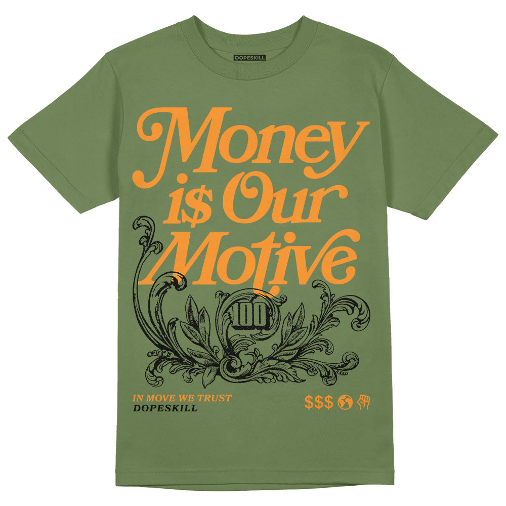 Olive 5s superstreetwear Olive T-shirt Money Is Our Motive Typo Graphic