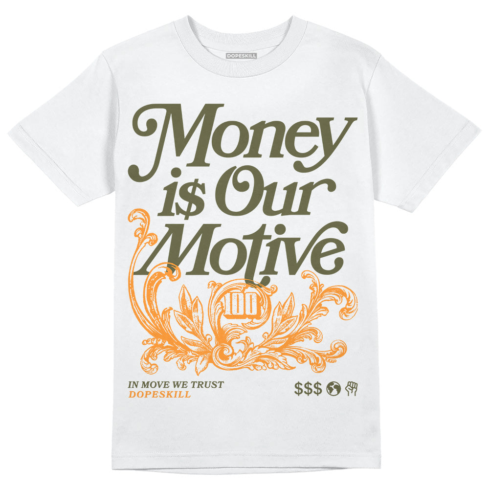 Olive 5s superstreetwear T-Shirt Money Is Our Motive Typo Graphic