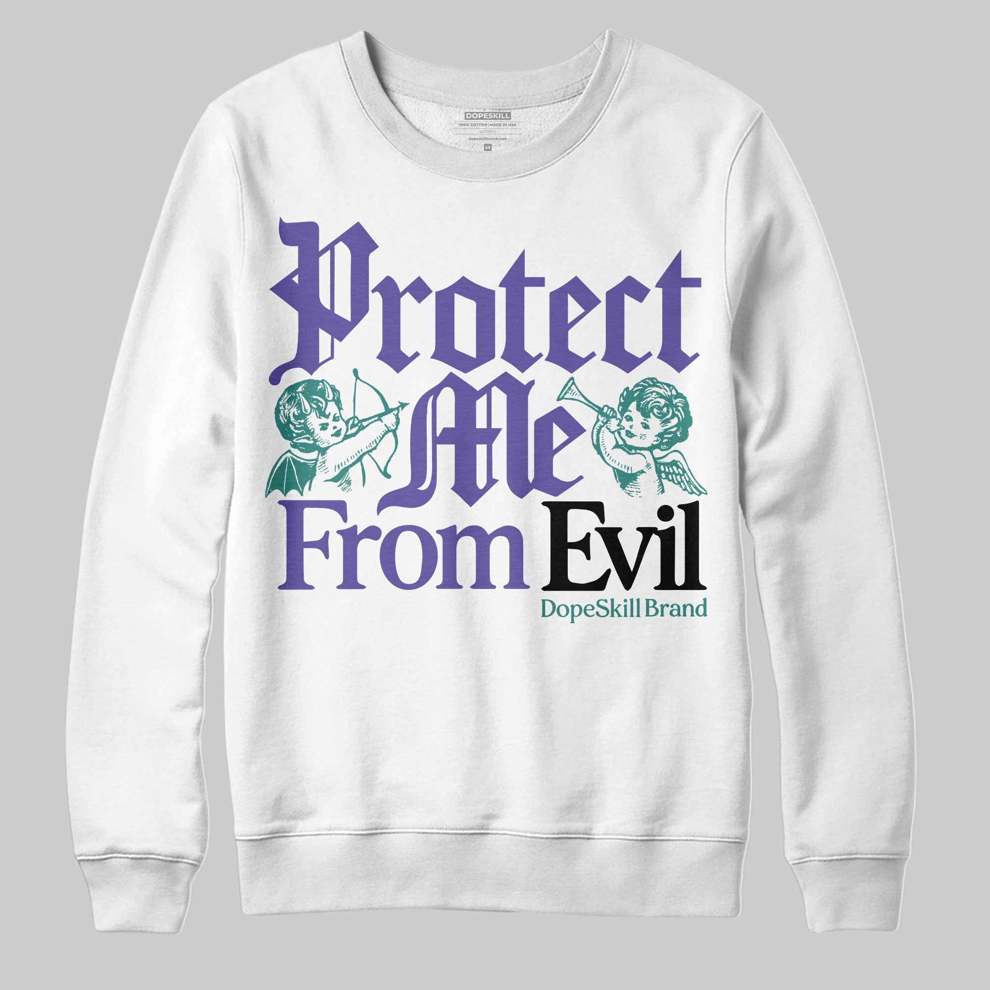 Grape 5s superstreetwear Sweatshirt Protect Me From Evil Graphic