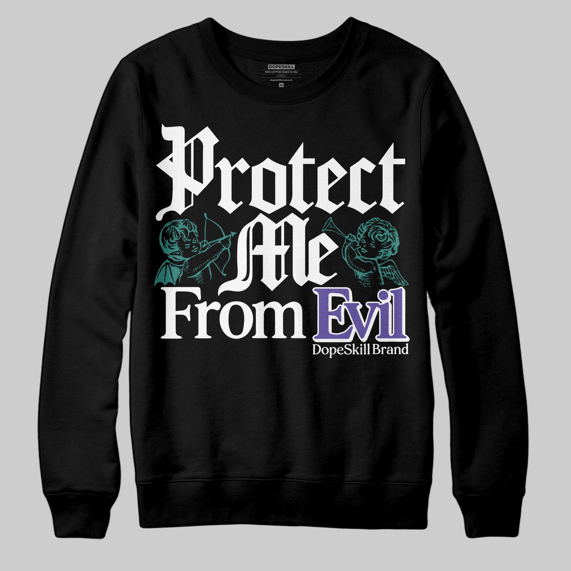 Grape 5s superstreetwear Sweatshirt Protect Me From Evil Graphic