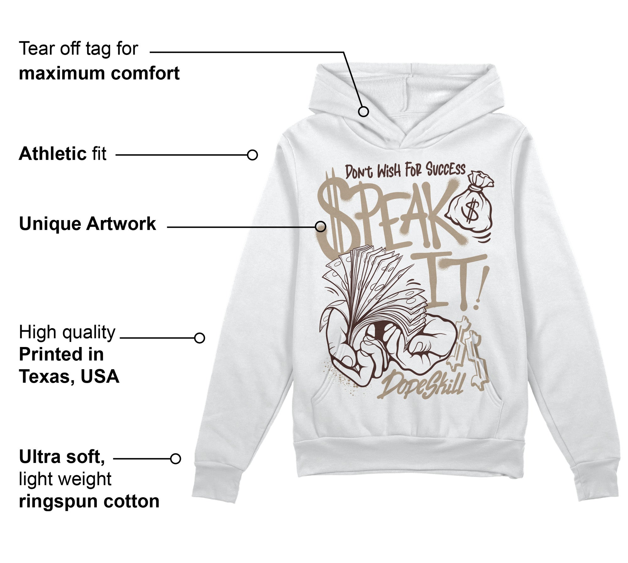 Latte 1s superstreetwear Hoodie Sweatshirt Speak It Graphic