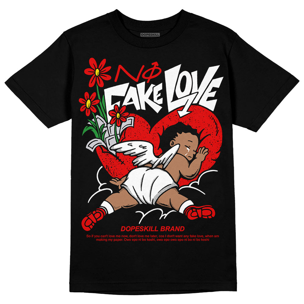 Red Cement 4S superstreetwear T-Shirt No Fake Love Graphic