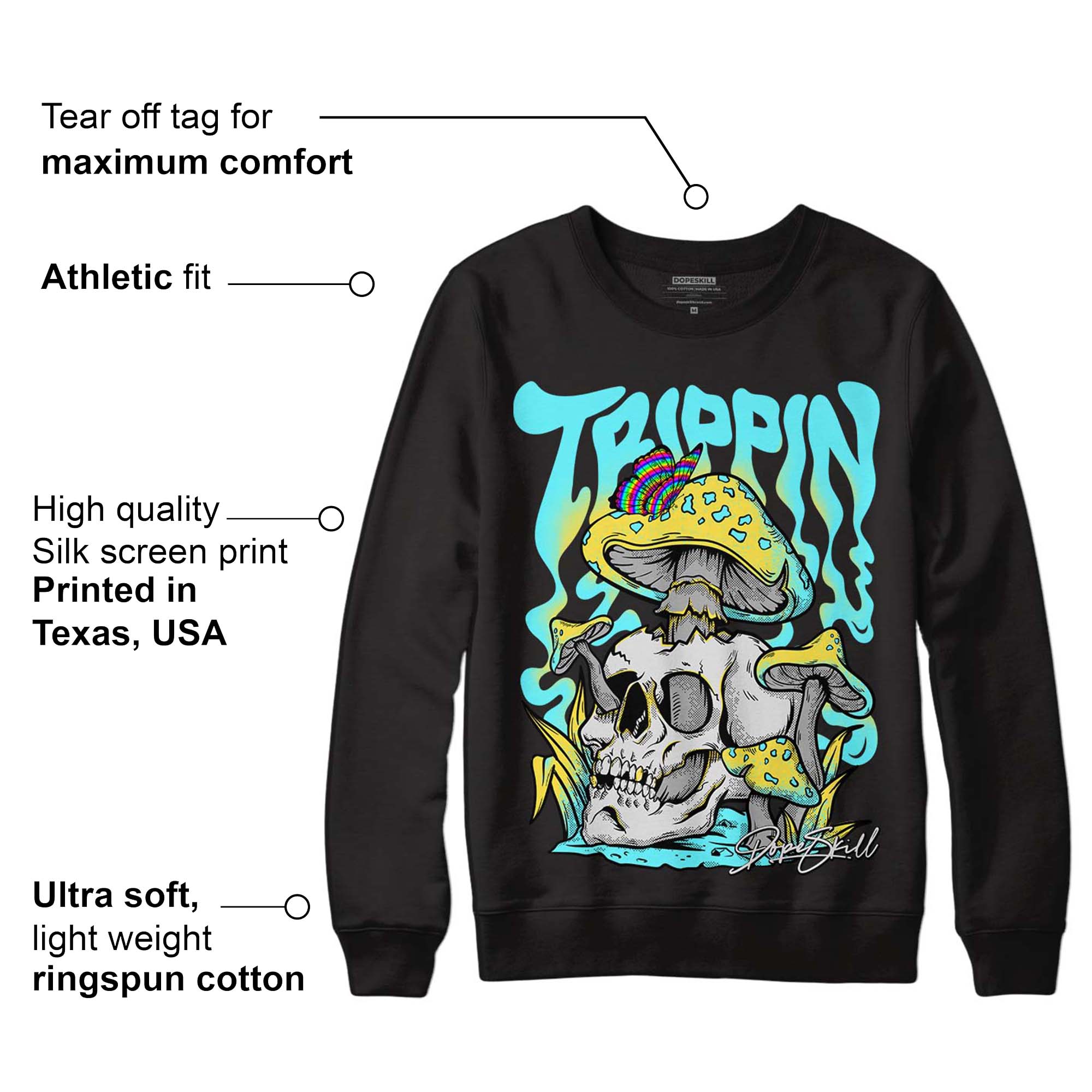 Aqua 5s superstreetwear Sweatshirt Trippin Graphic
