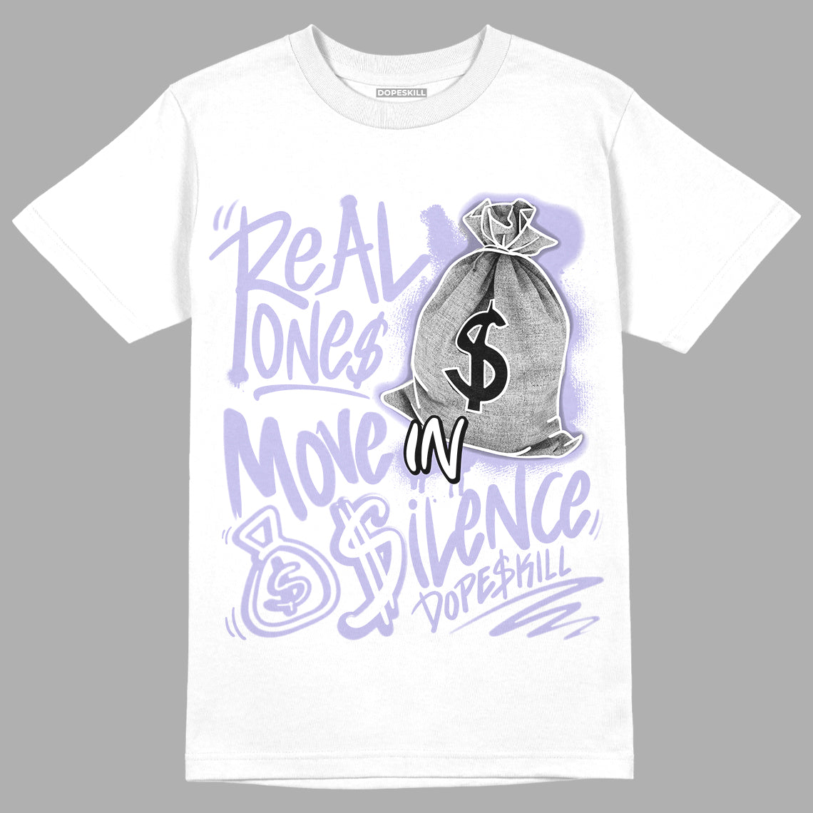 AJ 11 Low Pure Violet superstreetwear T-Shirt Real Ones Move In Silence Graphic