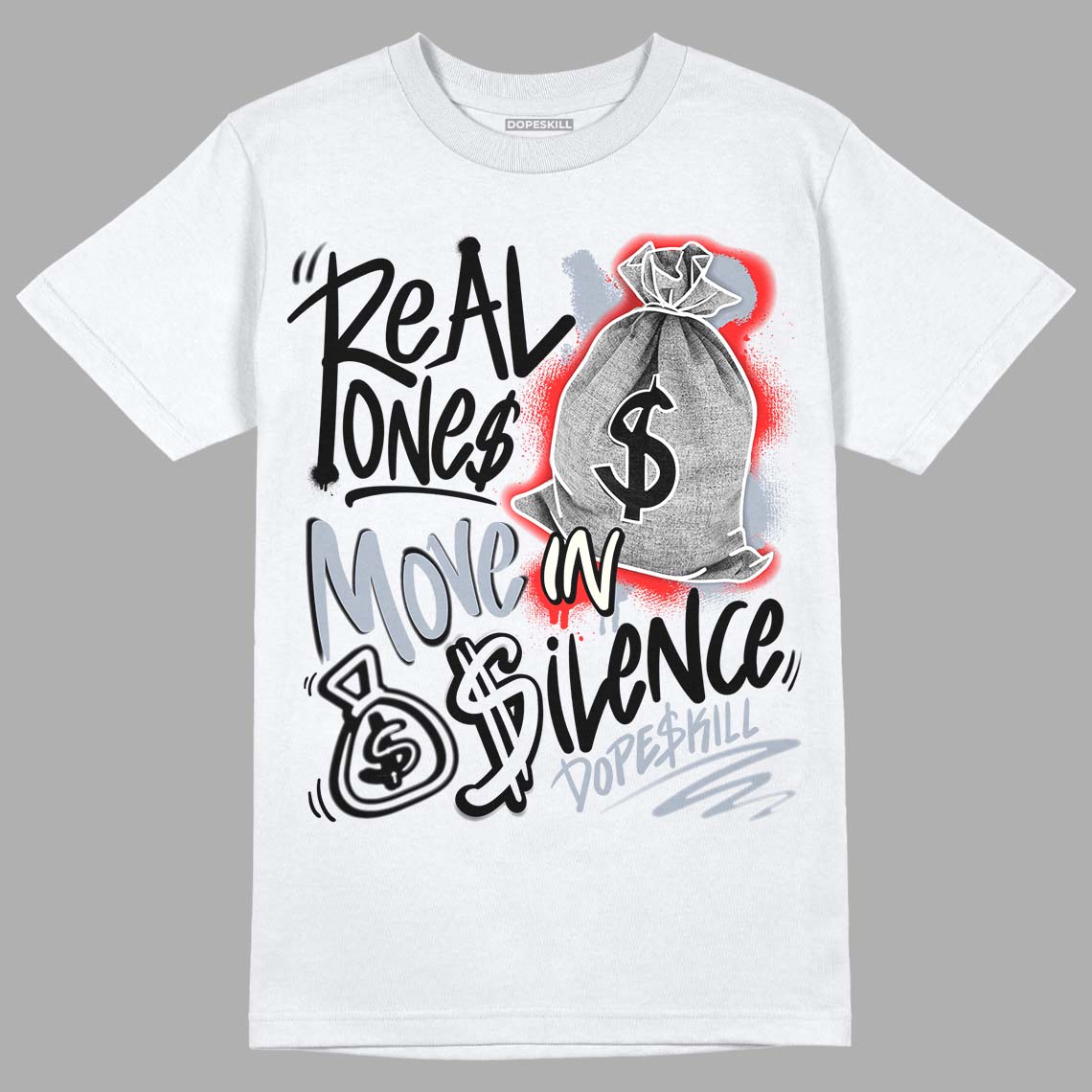 White Cement Reimagined 3s superstreetwear T-Shirt Real Ones Move In Silence Graphic