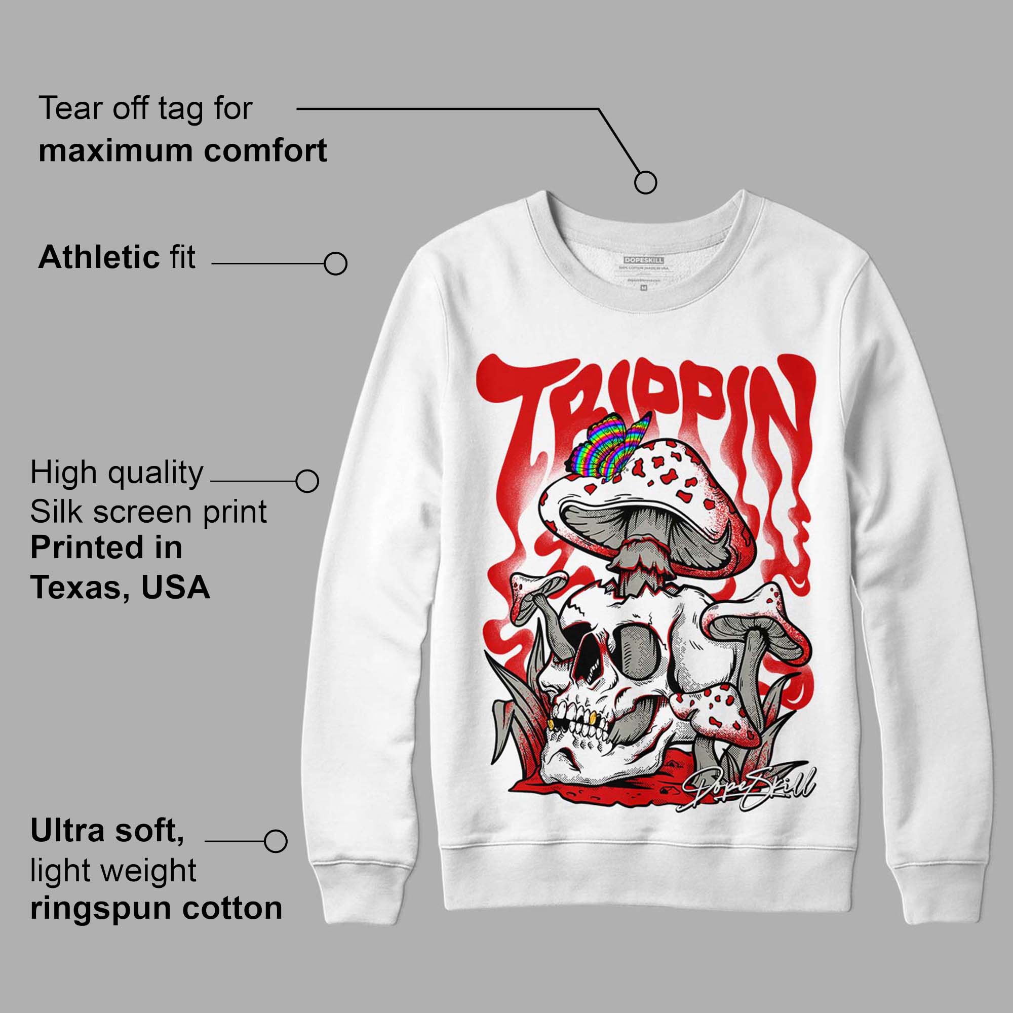 Fire Red 3s superstreetwear Sweatshirt Trippin Graphic