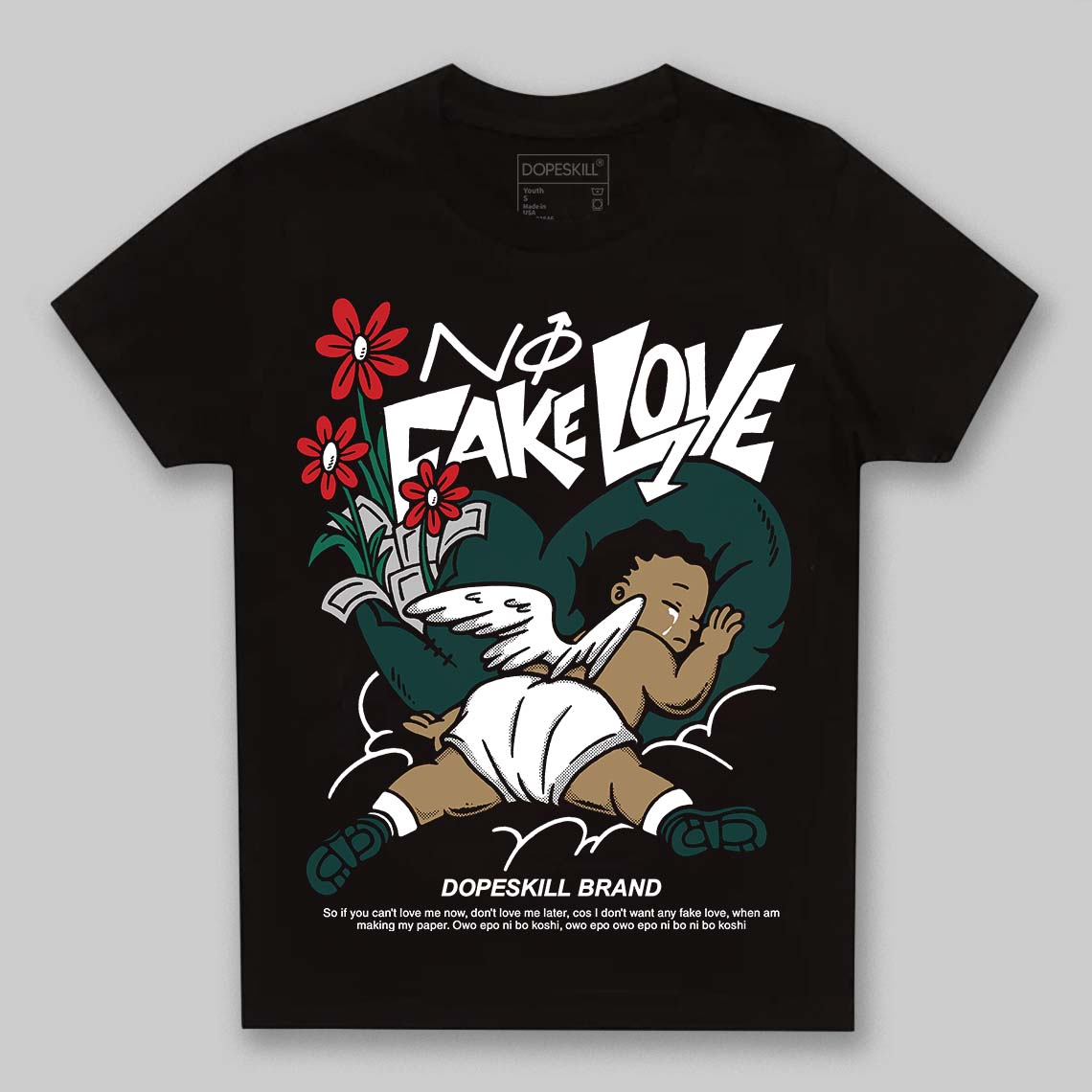 Oxidized Green 4s superstreetwear Toddler Kids T-shirt No Fake Love Graphic