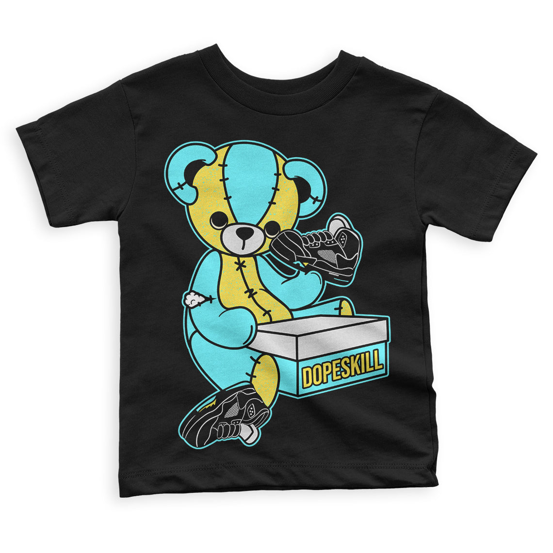 Aqua 5s superstreetwear Toddler Kids T-shirt Sneakerhead BEAR Graphic