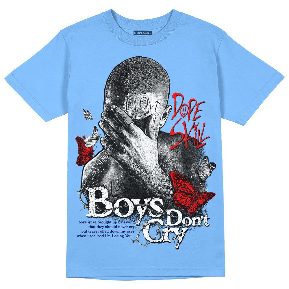 Powder Blue 9s superstreetwear Sky Blue T-shirt Boys Don't Cry Graphic