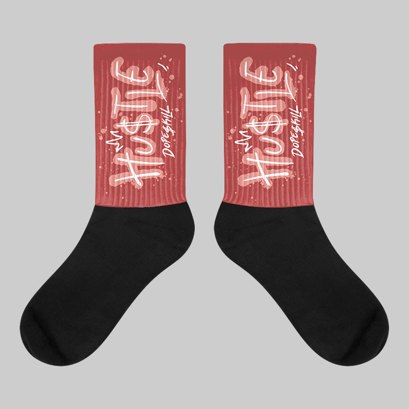 Dune Red 13s superstreetwear Sublimated Socks Hustle Graphic