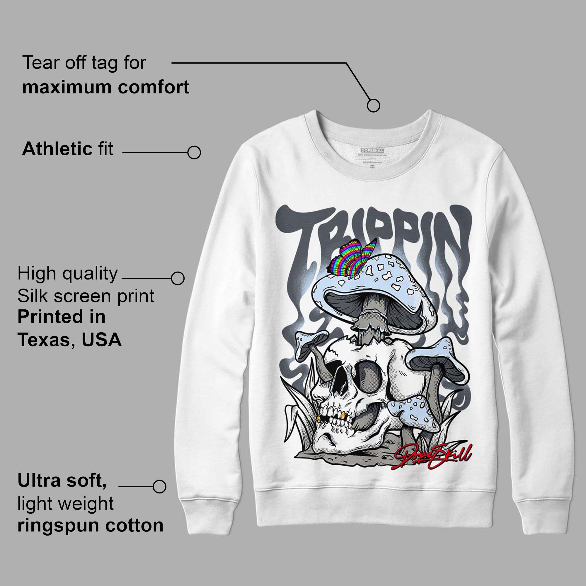 Cool Grey 11s superstreetwear Sweatshirt Trippin Graphic