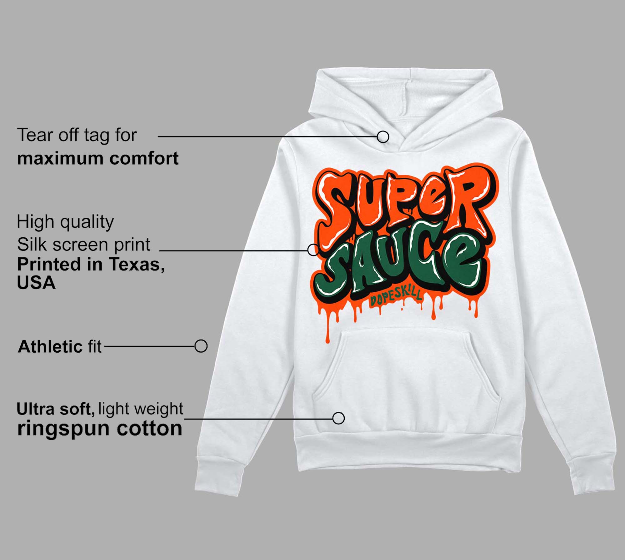 Dunk Low Team Dark Green Orange superstreetwear Hoodie Sweatshirt Super Sauce Graphic