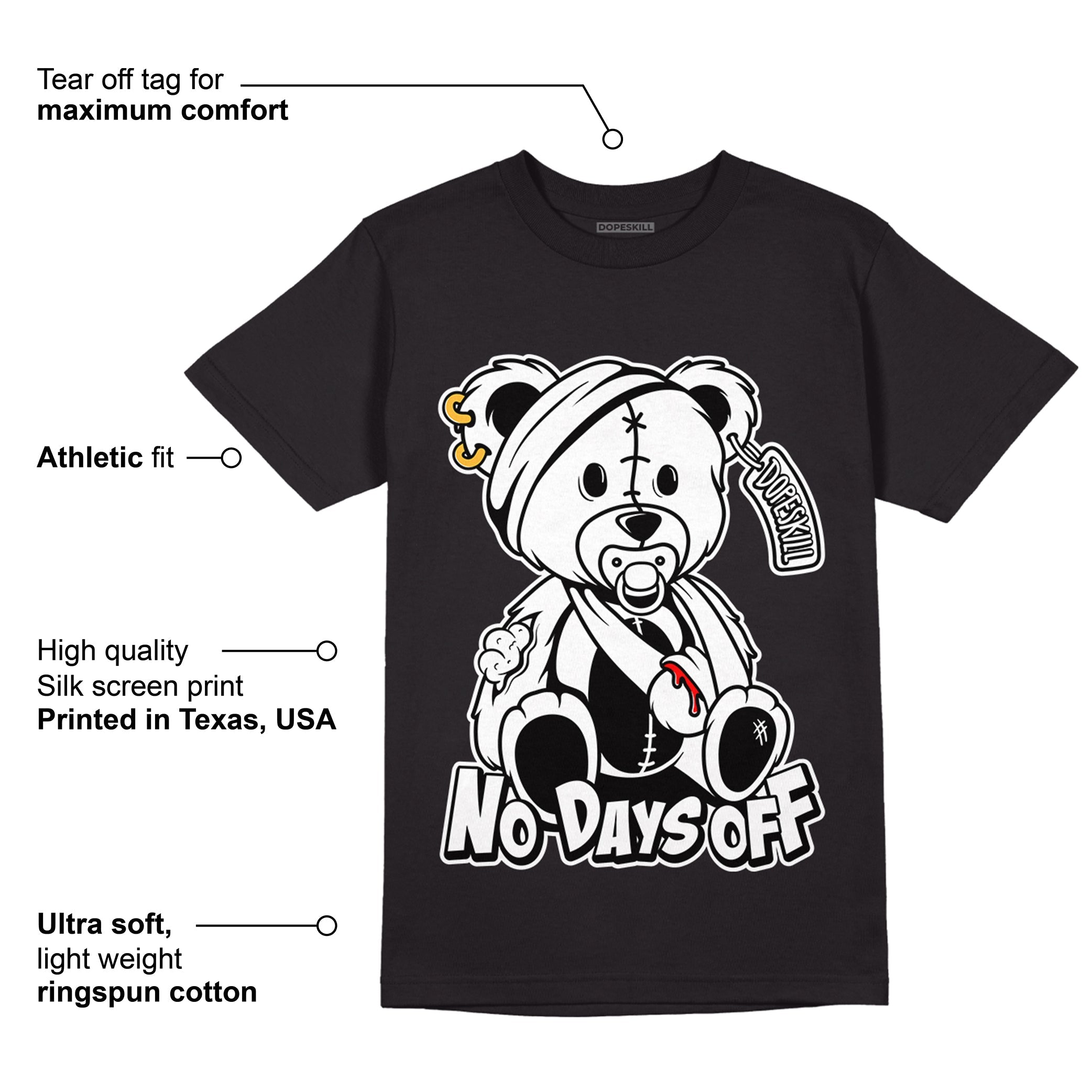Dunk Low Panda White Black superstreetwear T-Shirt Hurt Bear Graphic