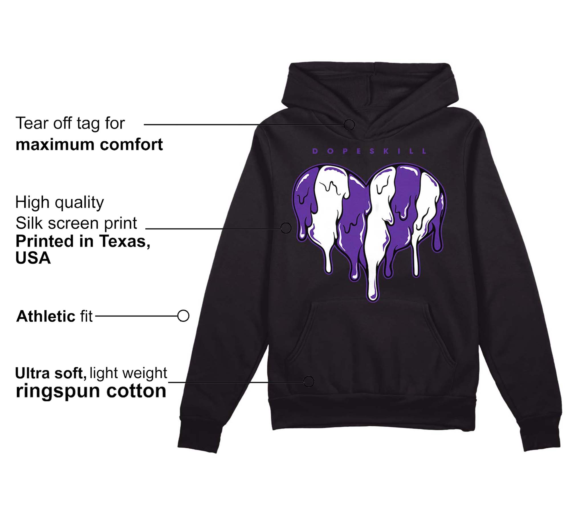 PURPLE Collection superstreetwear Hoodie Sweatshirt Slime Drip Heart Graphic