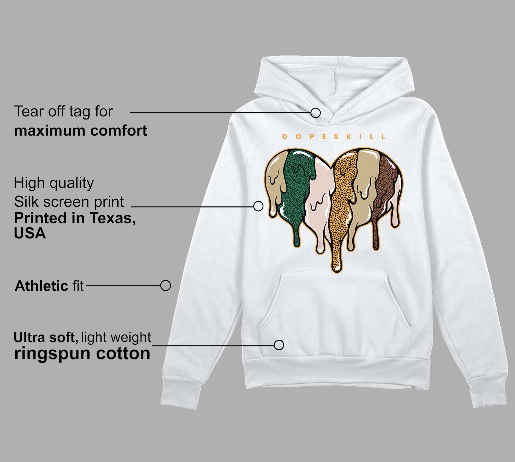 Safari Dunk Low superstreetwear Hoodie Sweatshirt Slime Drip Heart Graphic