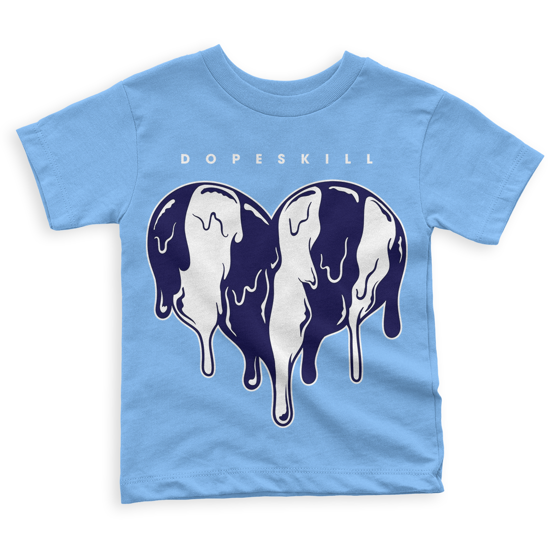 University Blue 6s superstreetwear Toddler Kids T-shirt Slime Drip Heart Graphic - University Blue T-shirt