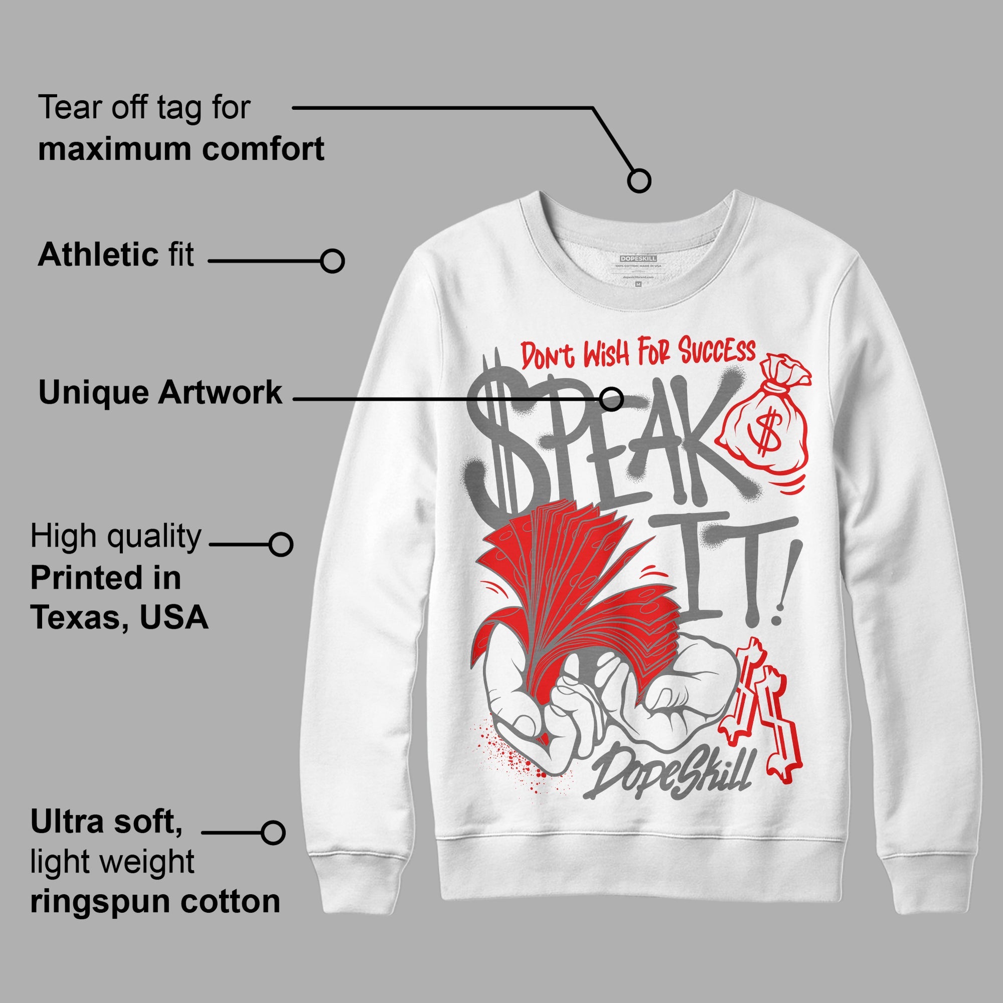 Grey Collection superstreetwear Sweatshirt Speak It Graphic