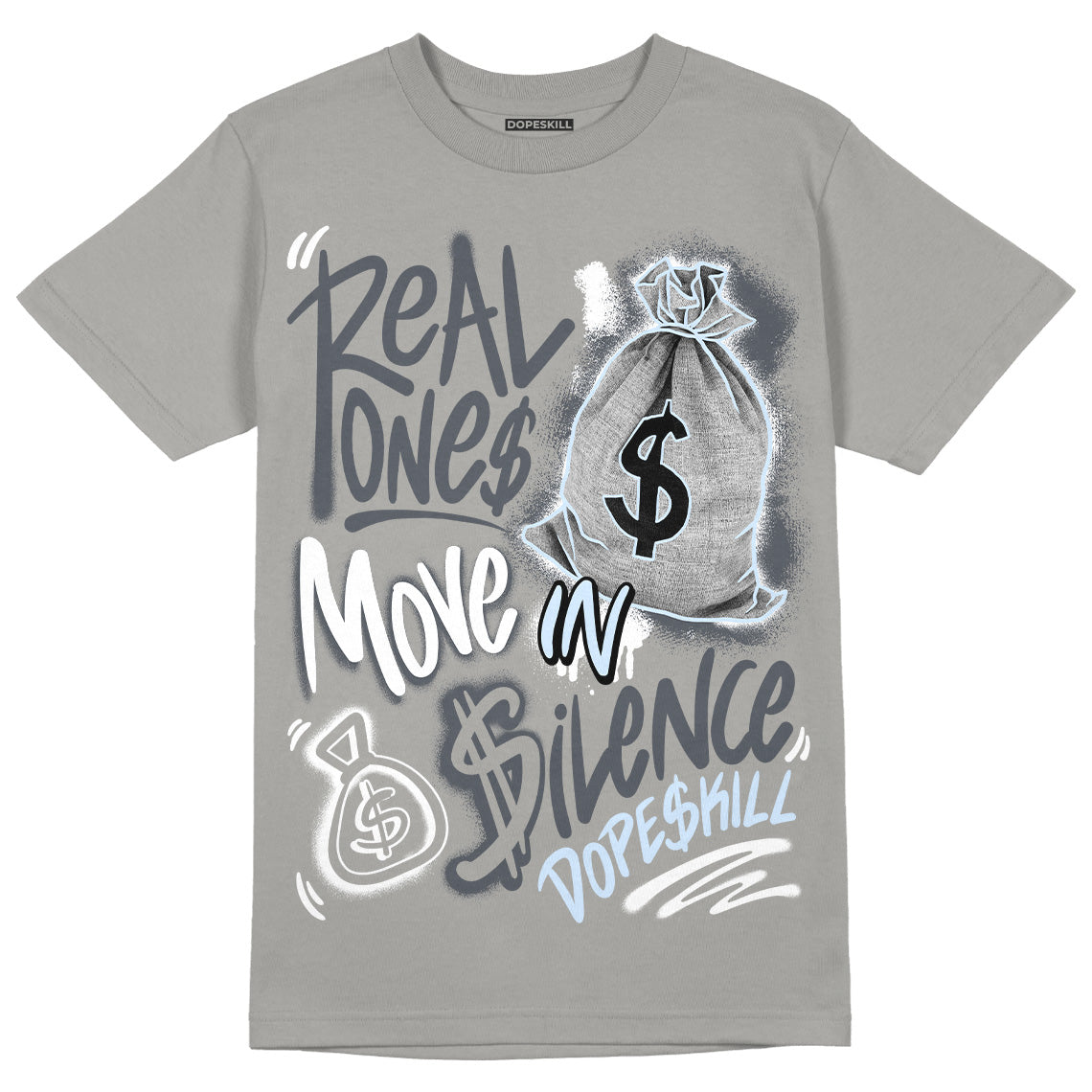 AJ 11 Cool Grey superstreetwear Grey T-shirt Real Ones Move In Silence Graphic