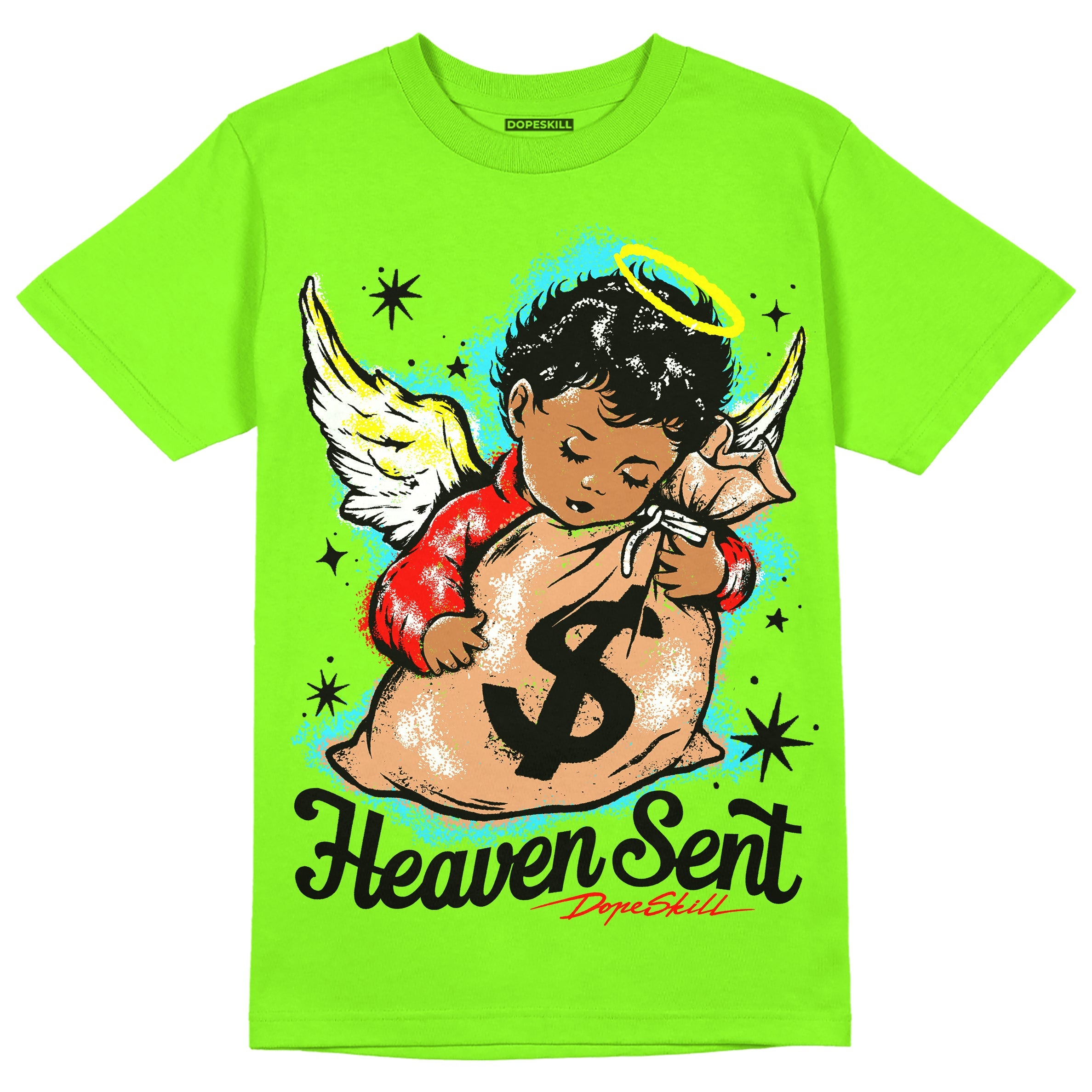 Neon Green Collection superstreetwear Neon Green T-shirt Heaven Sent Graphic