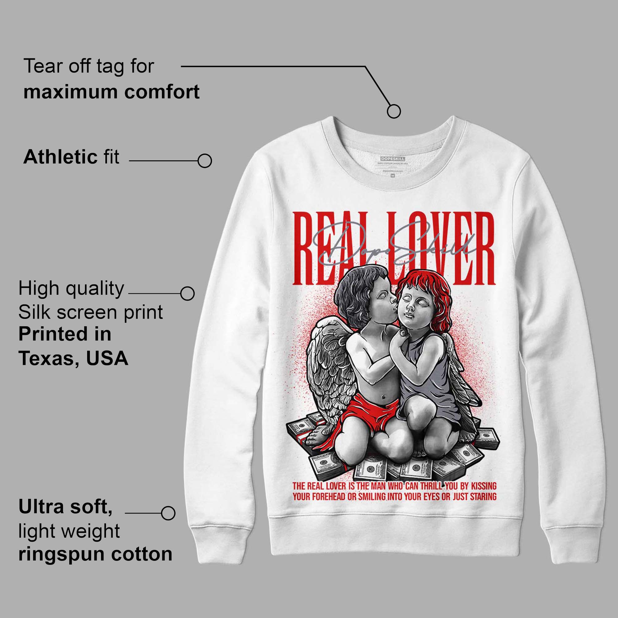 Gym Red 9s superstreetwear Sweatshirt Real Lover Graphic