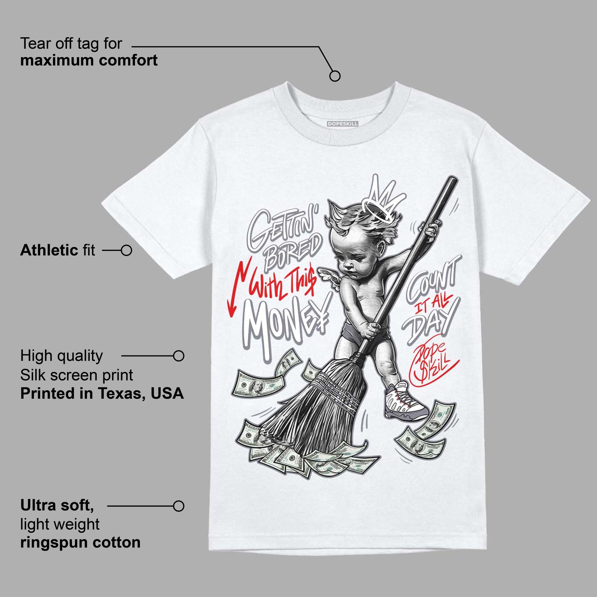 Fire Red 9s superstreetwear T-Shirt Gettin Bored With This Money Graphic