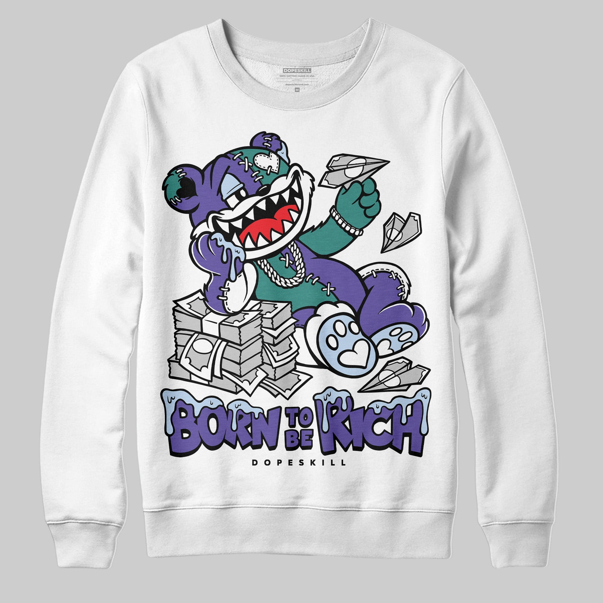 Grape 5s superstreetwear Sweatshirt Born To Be Rich Graphic