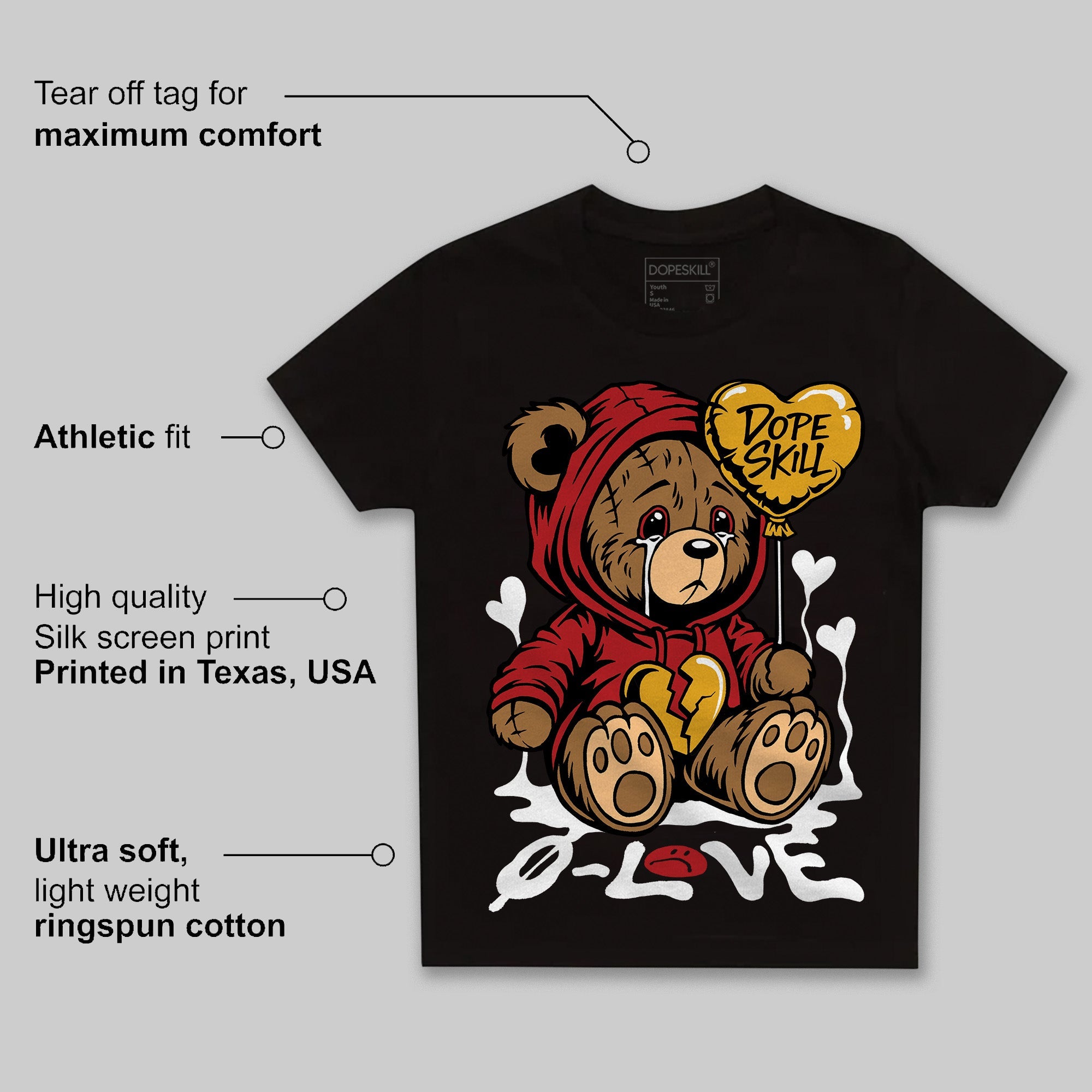 Flu Game 12s superstreetwear Toddler Kids T-shirt Broken Bear Graphic