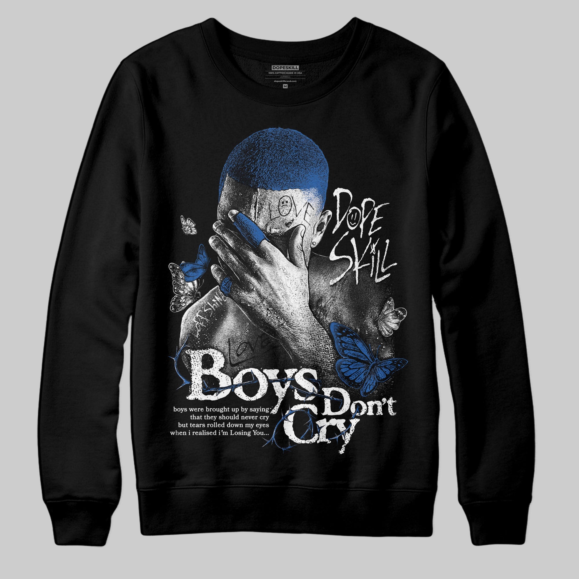 Blueberry 12s superstreetwear Sweatshirt Boys Don't Cry Graphic